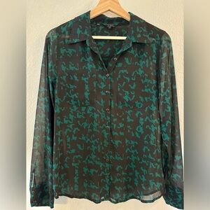 Guess Print Button-Down Blouse
